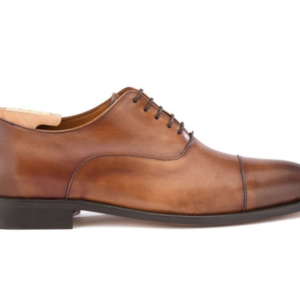 Richelieu homme Cognac patiné semelle cuir - WINFORD