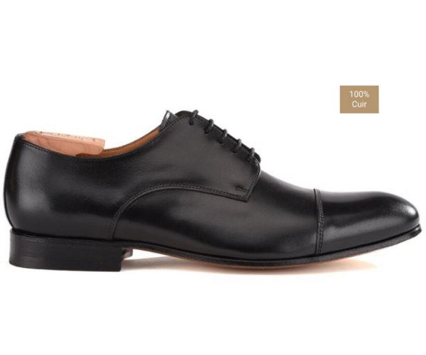 Derbies homme Noir semelle cuir - DURRINGTON