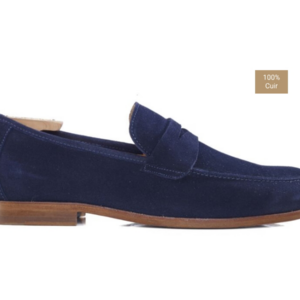 Mocassin homme cuir Velours Marine - DERVIO