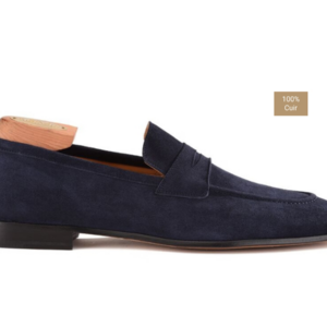 Mocassin homme Velours Bleu Marine - BRIONE