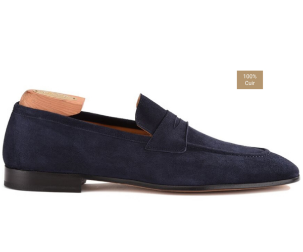 Mocassin homme Velours Bleu Marine - BRIONE