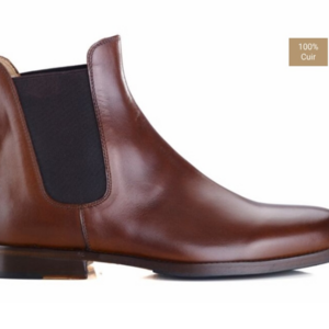 Chelsea boots cuir homme Châtaigne Patiné - FLAGER PATIN