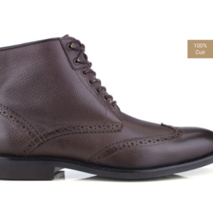 Derby boots homme à lacets Chocolat grainé - CHARING GOMME CITY