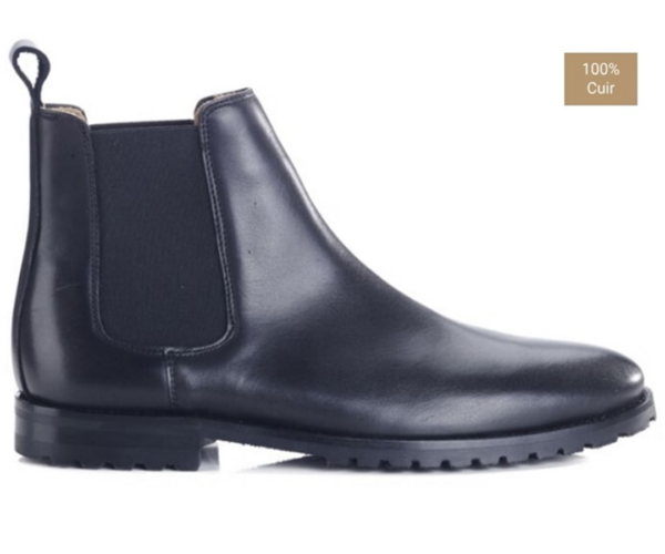 Chelsea boots semelle gomme avec talon bottier Noir - BENTFIELD GOMME