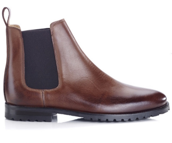 Chelsea boots semelle gomme avec talon bottier Chocolat - BENTFIELD GOMME