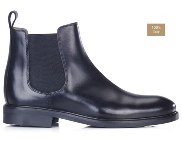 Chelsea boots cuir homme Noir - FANGLER GOMME CITY