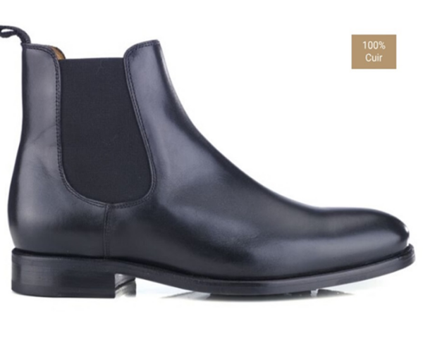 Chelsea boots cuir homme Noir - ALDERTON GOMME