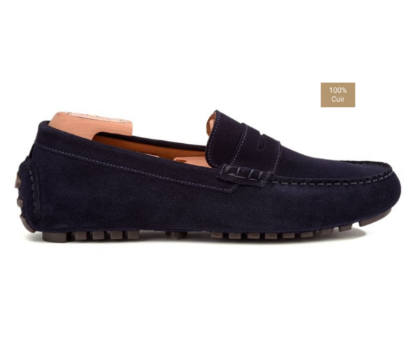 Mocassin été homme cuir Velours Marine - FERGUSON Mocassin driver