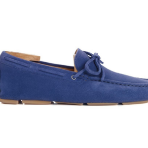 Mocassin été homme cuir Velours bleu Océan - DELTONA Mocassin driver