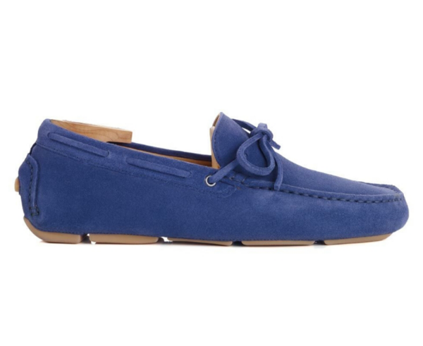 Mocassin été homme cuir Velours bleu Océan - DELTONA Mocassin driver