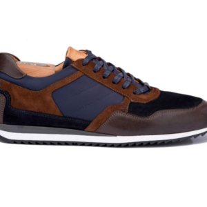 Sneakers homme Chocolat et Velours Marine - CORUNNA