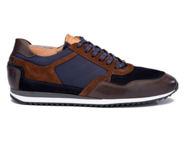 Sneakers homme Chocolat et Velours Marine - CORUNNA