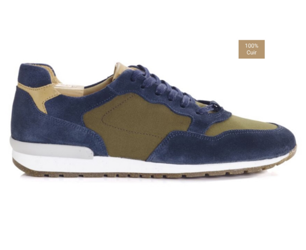 Sneakers homme Velours Bleu et kaki - CANBERRA II