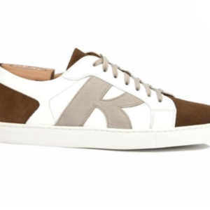 Sneakers homme Blanc et Velours Gris  - BRENTWOOD