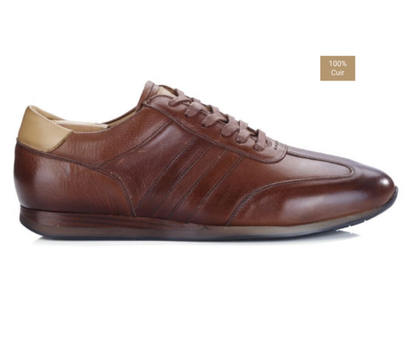 Sneakers homme Chocolat patiné - BOCKARA