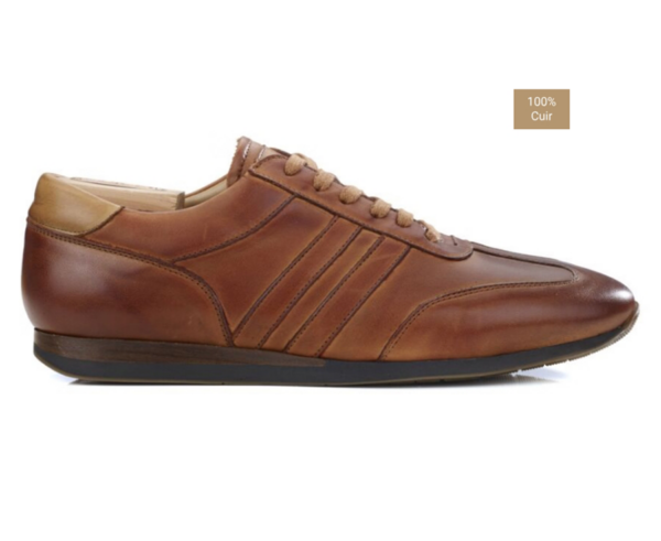 Sneakers homme Cognac patiné - BOCKARA