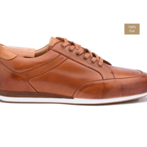 Sneakers homme cuir Châtaigne Patiné - BELBARA