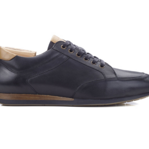 Sneakers homme cuir Noir Patiné - BELBARA