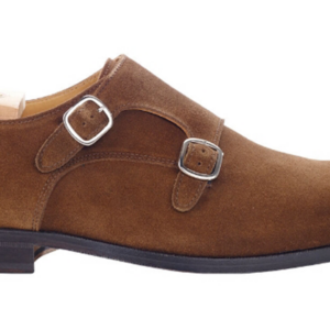 Chaussures homme double boucle Velours Havane - CHIGWELL