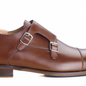 Chaussures homme double boucle Châtaigne avec patin - GRESHEY PATIN