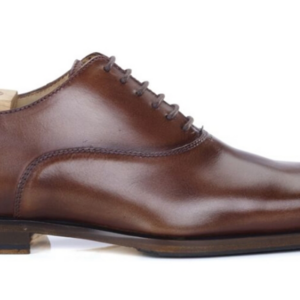 Richelieu homme Cognac patiné semelle cuir avec patin - TREMEZZO PATIN