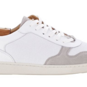 Sneakers homme cuir Velours Gris Clair et Cuir Blanc - BORONIA