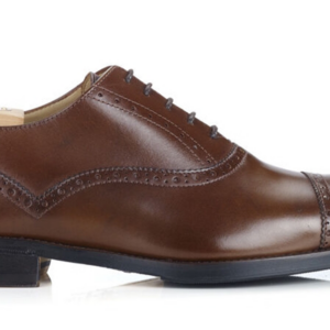 Richelieu homme Châtaigne Patiné semelle cuir avec patin - HILCOTT PATIN