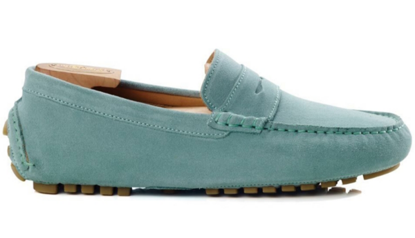 Mocassin été homme Velours Vert Menthe - FERGUSON Mocassin driver