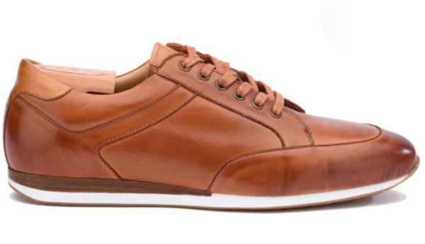 Sneakers homme cuir Châtaigne Patiné - BELBARA