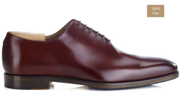 Richelieu homme Bordeaux Vif II semelle cuir avec patin - BELLAGIO PATIN