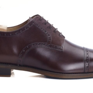 Derbies homme chocolat semelle cuir avec patin - BALDERTON PATIN