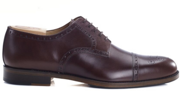 Derbies homme chocolat semelle cuir avec patin - BALDERTON PATIN