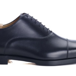 Richelieu noir patiné homme semelle cuir avec patin gomme - SPEZIA II PATIN