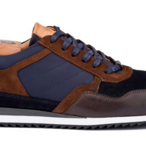 Sneakers homme Chocolat et Velours Marine - CORUNNA