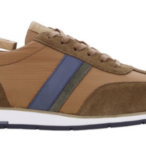 Sneakers homme Velours Cognac et vert- MELINGA