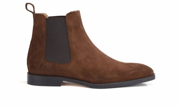 Chelsea boots cuir homme Velours Havane - BERGEN PATIN