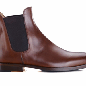 Chelsea boots cuir homme Châtaigne Patiné - FLAGER PATIN