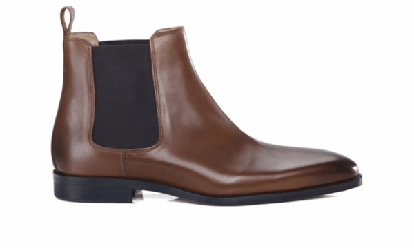 Boots cuir homme Châtaigne Patiné - BERGAME GOMME VILLE