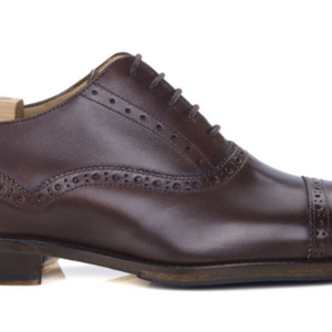 Richelieu homme Chocolat patiné semelle cuir avec patin - HILCOTT PATIN
