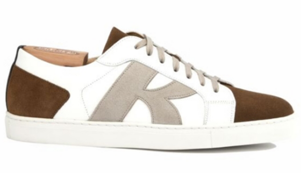Sneakers homme Blanc et Velours Gris  - BRENTWOOD