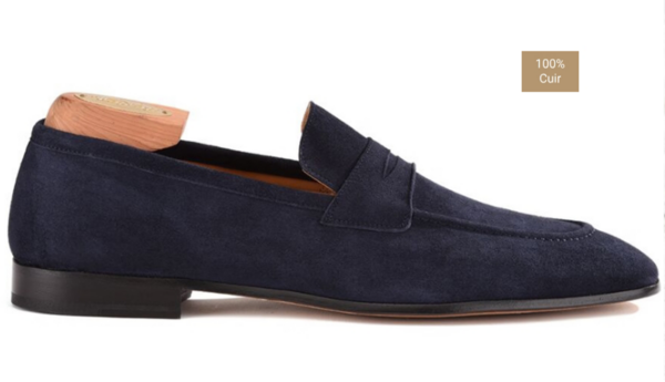 Mocassin homme Velours Bleu Marine - BRIONE