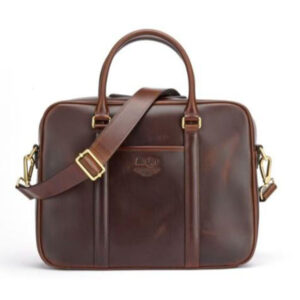 Cartable homme cuir avec bandoulière Chocolat Grainé - KARLINGTON III