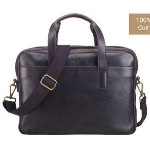 Cartable en cuir Chocolat Foncé - HARWINTON