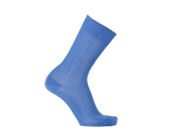 Chaussettes ville homme fil d’Écosse Bleu moyen