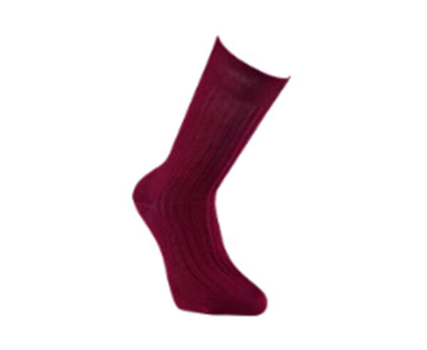 Chaussettes ville homme fil d’Écosse Rouge Bordeaux