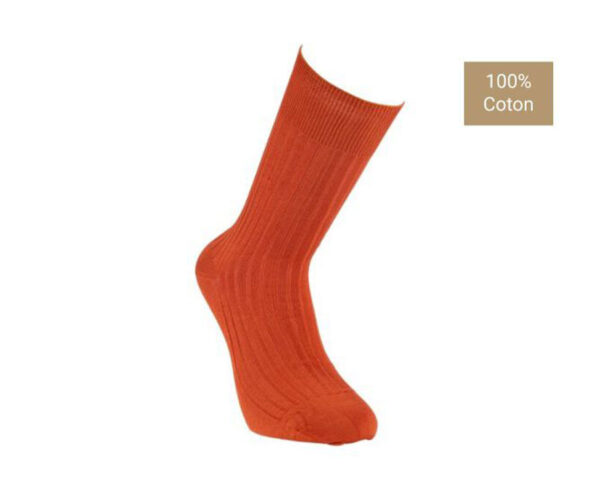 Chaussettes ville homme fil d’Écosse Orange