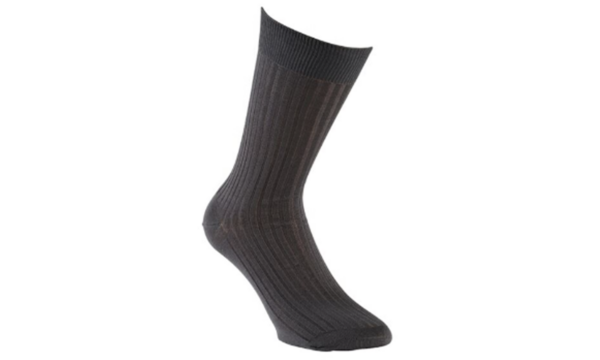 Chaussettes ville homme fil d’Écosse Gris Anthracite