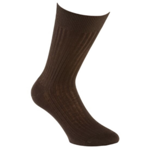Chaussettes ville homme fil d’Écosse avec côtes Havane