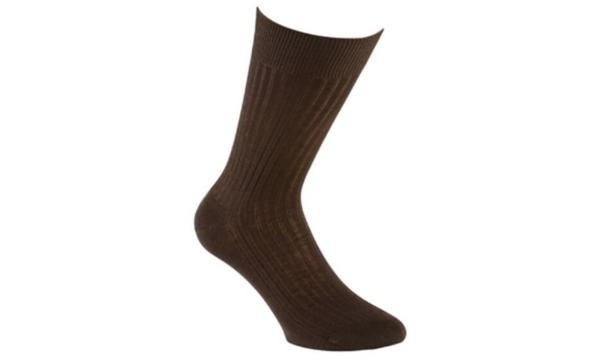Chaussettes ville homme fil d’Écosse avec côtes Havane